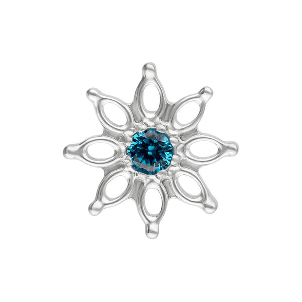 Push Fit Turquoise Crystal Aqua Bloom Attachment - Or blanc