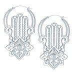 Pendientes de Khamsa de plata en acero quirúrgico con diseño delicado