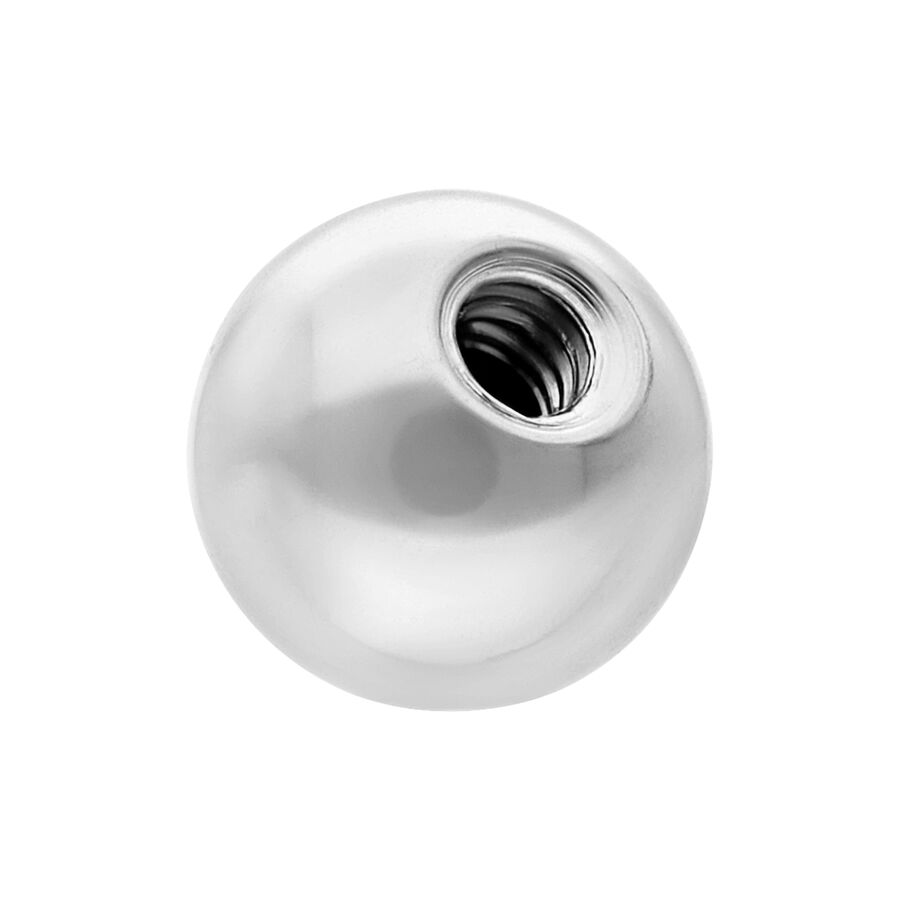 Metallinen korupallo titaanista valkokultaisena, 1,2 mm paksuus, 3,0 mm halkaisija, valkoisella taustalla