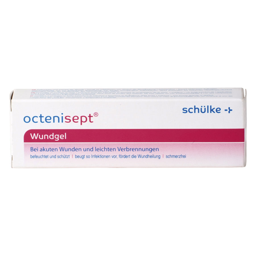 Gel para heridas Octenisept 20 ml en envase blanco con franja rosa