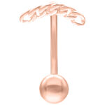 Micro Bananabell en roségold con estructura de cadena, 1,2 mm de grosor, 8,0 mm de longitud