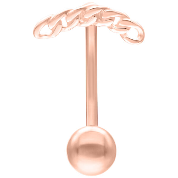 Micro Bananabell en roségold con estructura de cadena, 1,2 mm de grosor, 8,0 mm de longitud