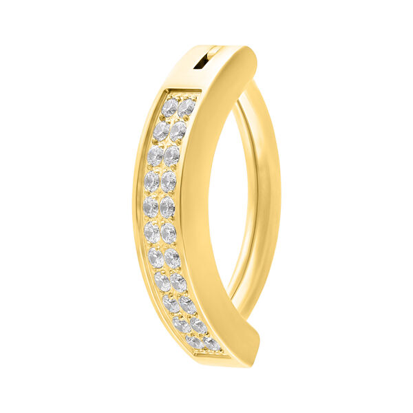 Double Crystal Arch Belly Clicker - Golden Metal