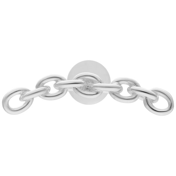 Labret argento con catena d'ancora, sistema Push Fit, su sfondo bianco
