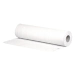 Rollo de papel médico blanco de 2 capas sobre fondo blanco