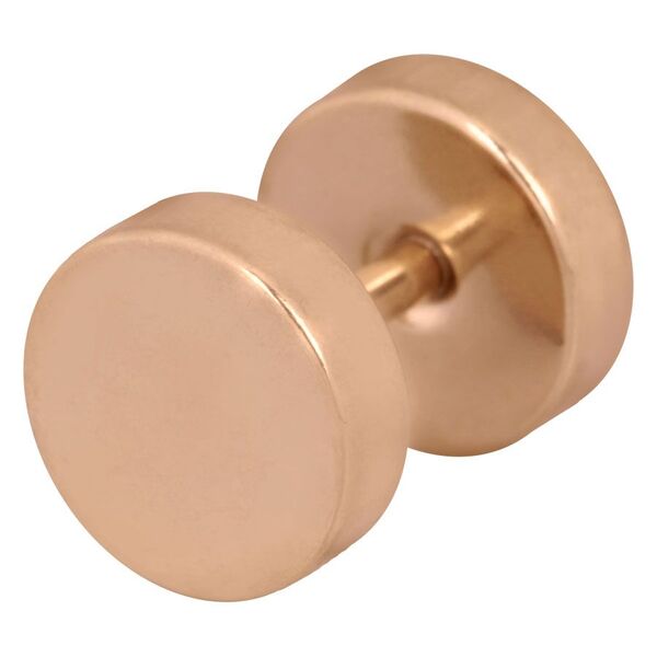Runder Ohrstecker in Roségold auf weißem Hintergrund