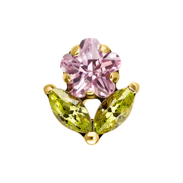 Titan Highline® - Push Fit Peridot Blush Flower -koristeosa - Kultainen metalli