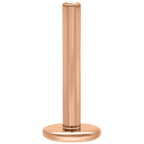 Ruusukultainen Titan Push Fit Labret, 1,2 mm paksuus, 8,0 mm pituus valkoisella taustalla