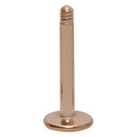 Roségoldenes Labret mit Außengewinde auf weißem Hintergrund