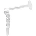 Labret argento con sistema Push Fit, lunghezza 5,0 mm su sfondo bianco