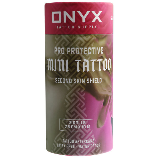 Rotolo di Pellicola per Tatuaggi Mini Second Skin in design rosa su sfondo bianco