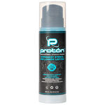 Proton Airless Stencil Primer en azul, botella de 250ml sobre fondo blanco