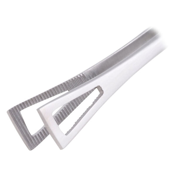 Strumento per piercing Micro Duval in acciaio inox argentato, primo piano