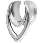 Orecchini Double Arrow Argento in acciaio chirurgico 316L, dimensione 8,0 mm, su sfondo bianco