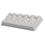 Soporte blanco de cartuchos de plástico, rectangular con 10 ranuras
