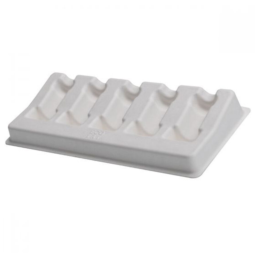 Soporte blanco de cartuchos de plástico, rectangular con 10 ranuras