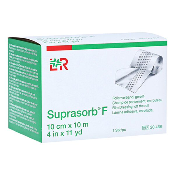 Suprasorb® F Bendaggio in pellicola arrotolato in confezione verde-bianca