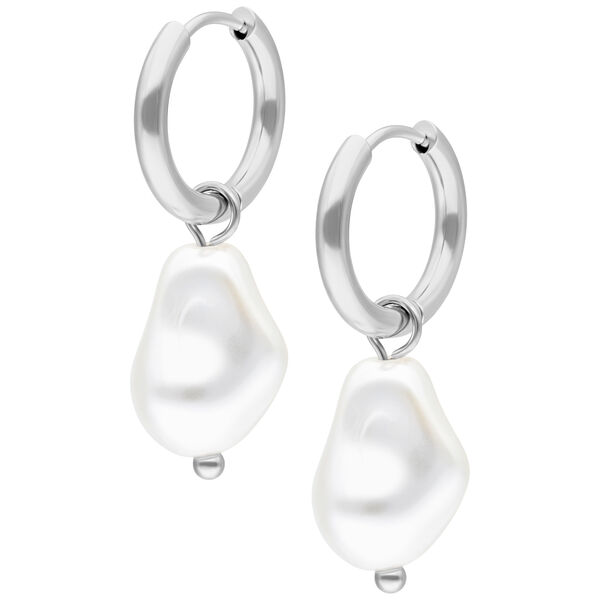 Baroque Synthetic Pearl Hoops