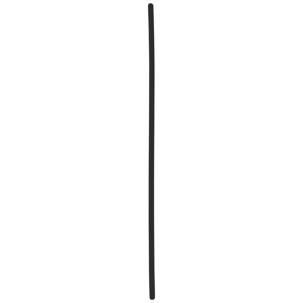 Pitkä musta lävistystanko Bioplastista, paksuus 1,6 mm, pituus 90 mm valkoisella taustalla