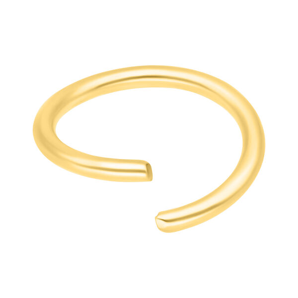 Anillo dorado sin costuras de acero quirúrgico sobre fondo blanco