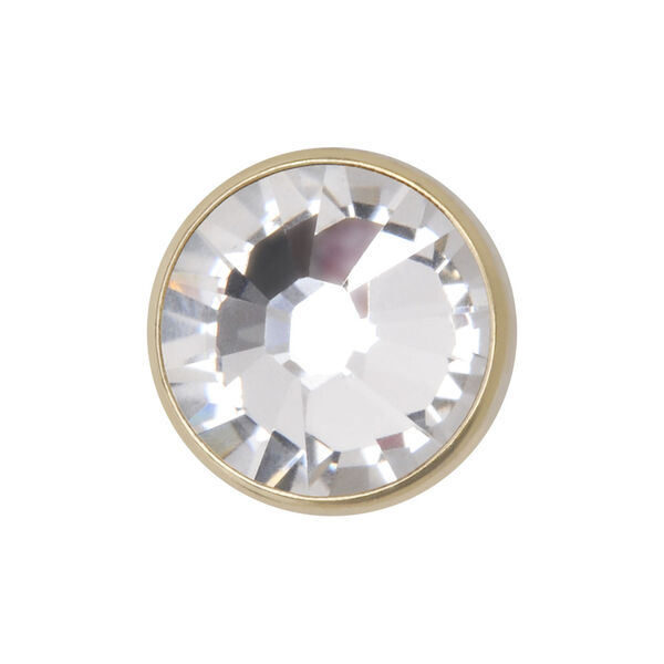 Accesorio de titanio dorado con piedra cristalina, tamaño 3 mm