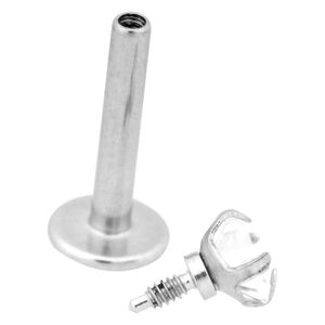 Steel Basicline® Internally Threaded Jewelled Labret Star Stone Steel Basicline® Internally Threaded Jewelled Labret Star Stone