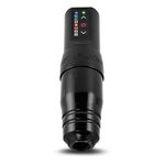 Máquina de tatuar negra FK Irons Flux S con controles digitales sobre fondo blanco