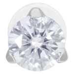 Labret in argento con cristallo chiaro su sfondo bianco