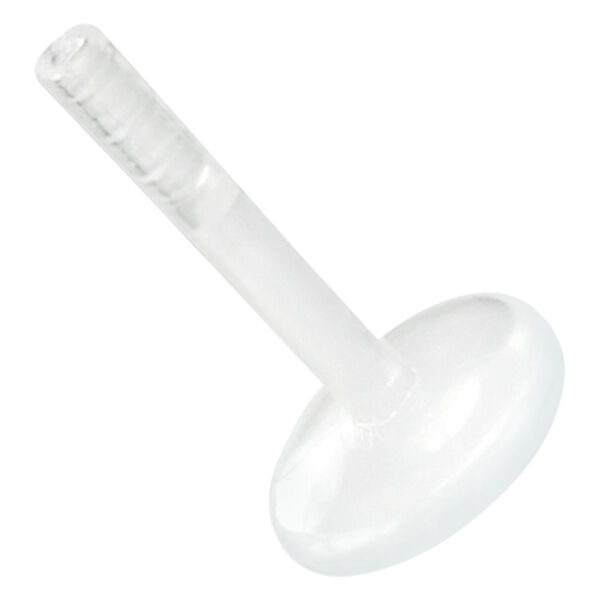 Labret transparente de Bioplast con sistema Push-Fit, 1,2 mm de grosor, 6,0 mm de longitud