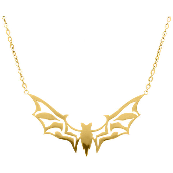 Big Bat Necklace - Golden Metal
