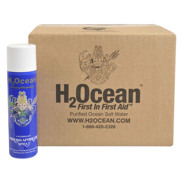 H2Ocean lävistys hoitosuihke 120 ml ruskean laatikon edessä
