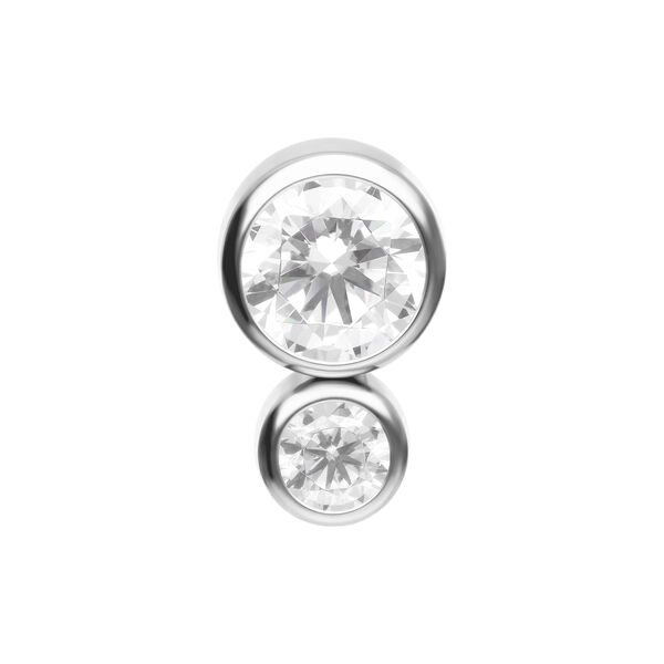 Push Fit Mini Double Crystal Attachment - Silvercoloured Metal