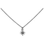 Collana Polar Star nera in acciaio chirurgico 316L su sfondo bianco