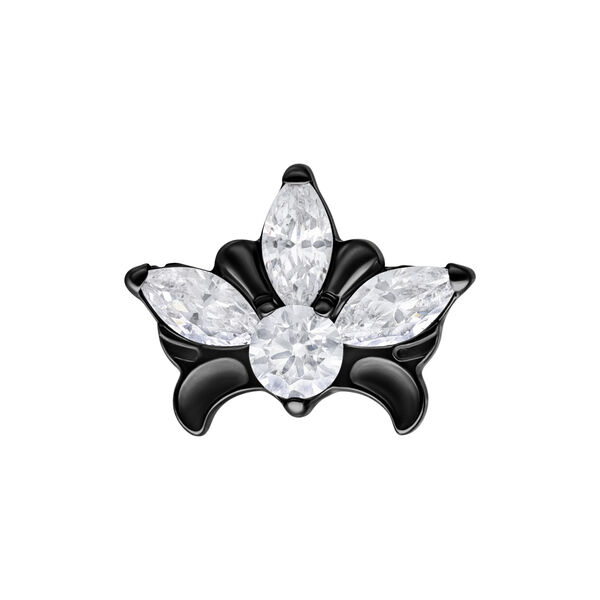 Accessorio Tiara Nero Push Fit con pietre cristalline su sfondo bianco