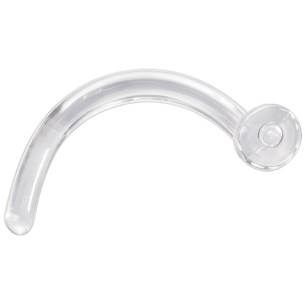 Piercing nasal transparente de bioplast con disco blanco sobre fondo blanco