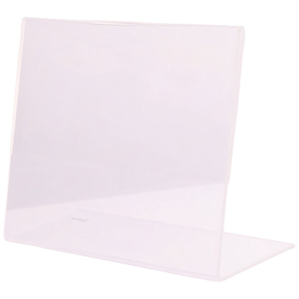 Klarer Acryl-Displayständer auf weißem Hintergrund