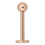 Roségoldenes Titan Labret mit Kugel auf weißem Hintergrund