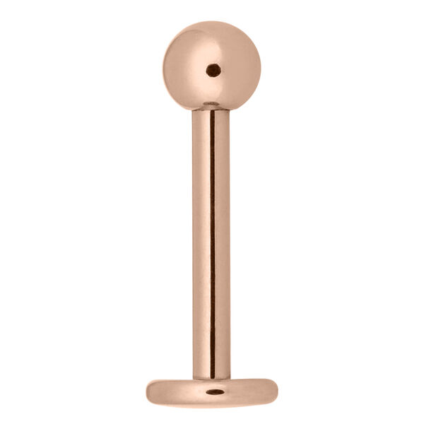 Roségoldenes Titan Labret mit Kugel auf weißem Hintergrund