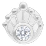 Labret Push-Fit Argento con cristallo chiaro, sfondo studio