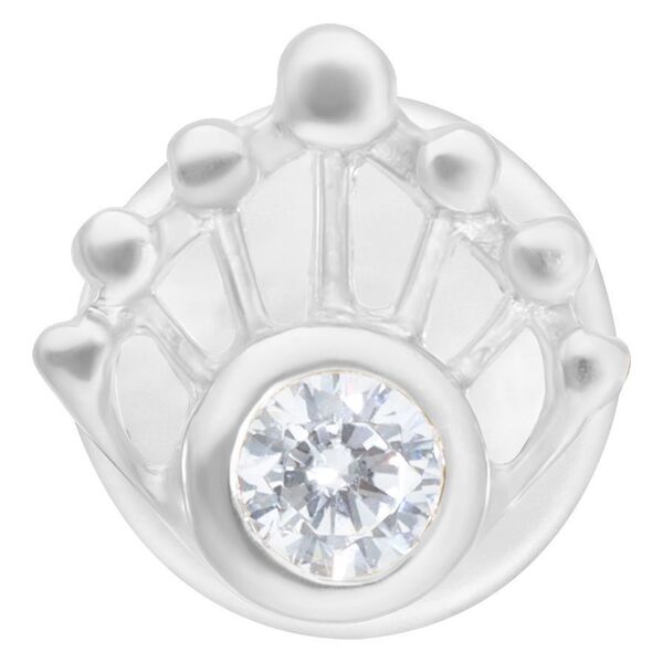 Silberner Push-Fit Labret mit klarem Kristall, Studiohintergrund
