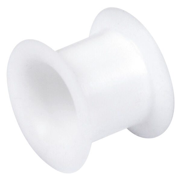 Weißer Silikon Flesh Tunnel 6,0 mm auf neutralem Hintergrund