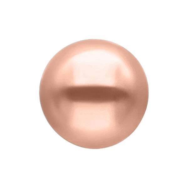 Bola de acero quirúrgico en oro rosa sobre fondo blanco