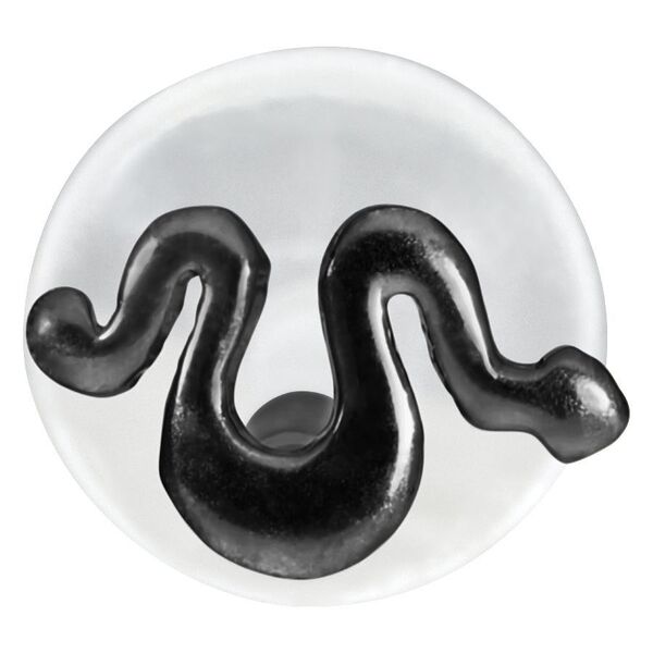 Schwarzes Snake Push-Fit Labret aus Bioplast auf weißem Hintergrund