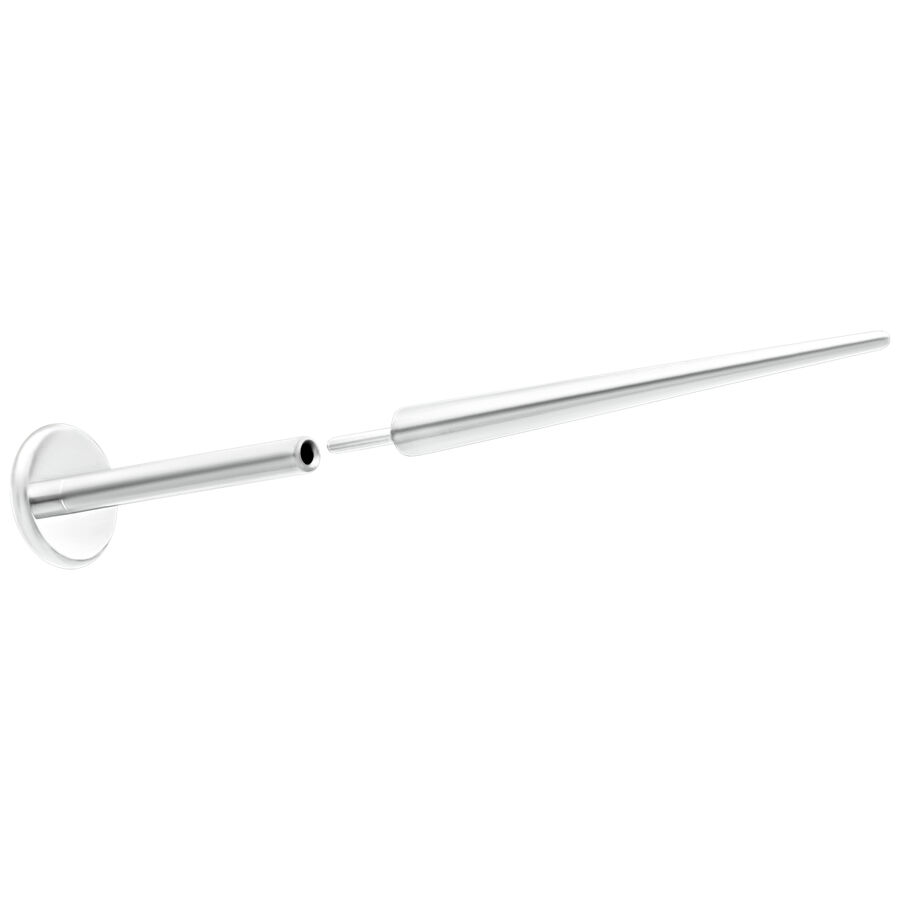 Spina di inserimento Push-Fit in titanio argento su sfondo bianco