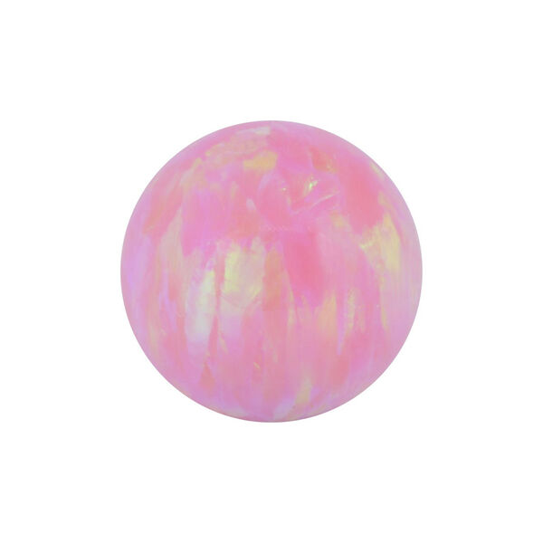 Bola de opal sintético rosa, tamaño 3,0 mm, sobre fondo blanco