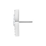 Inserto laterale argento Push Fit con pietra cristallina su sfondo bianco