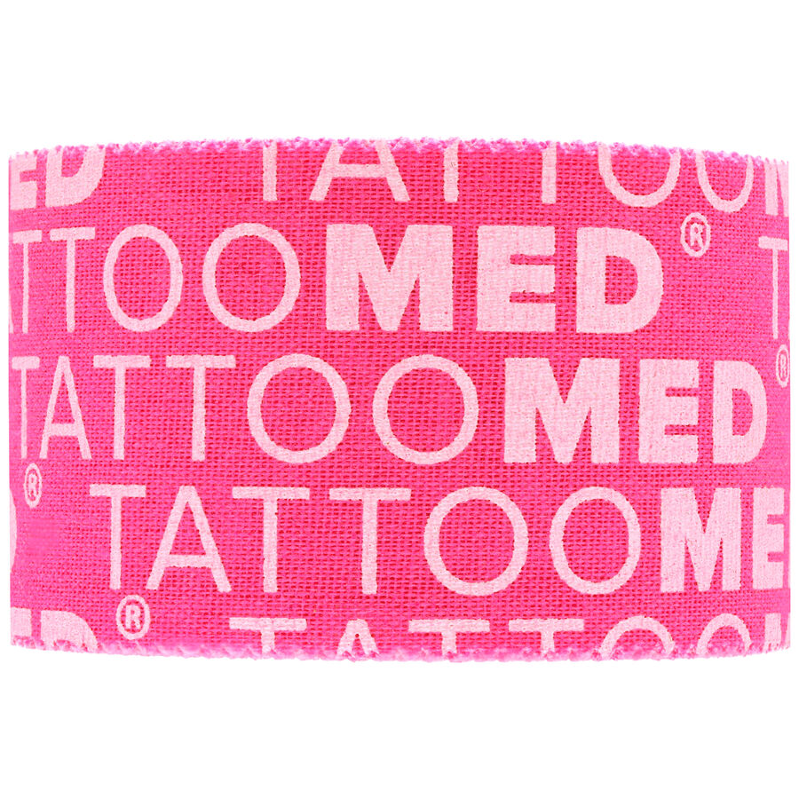 Rosa Tattoomed Studio Pro Tape mit weißem Schriftzug auf neutralem Hintergrund