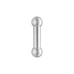 Piercing Barbell de Plata de Acero Quirúrgico 316L sobre fondo blanco