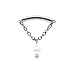 Accessorio Helix Push Fit argento con catena e perla su sfondo bianco