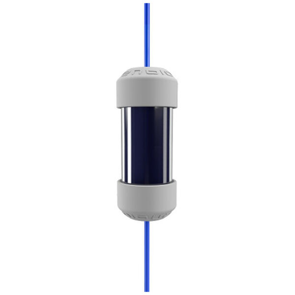 Filtro cilindrico Enbio Magic con involucro bianco e centro blu, su sfondo bianco